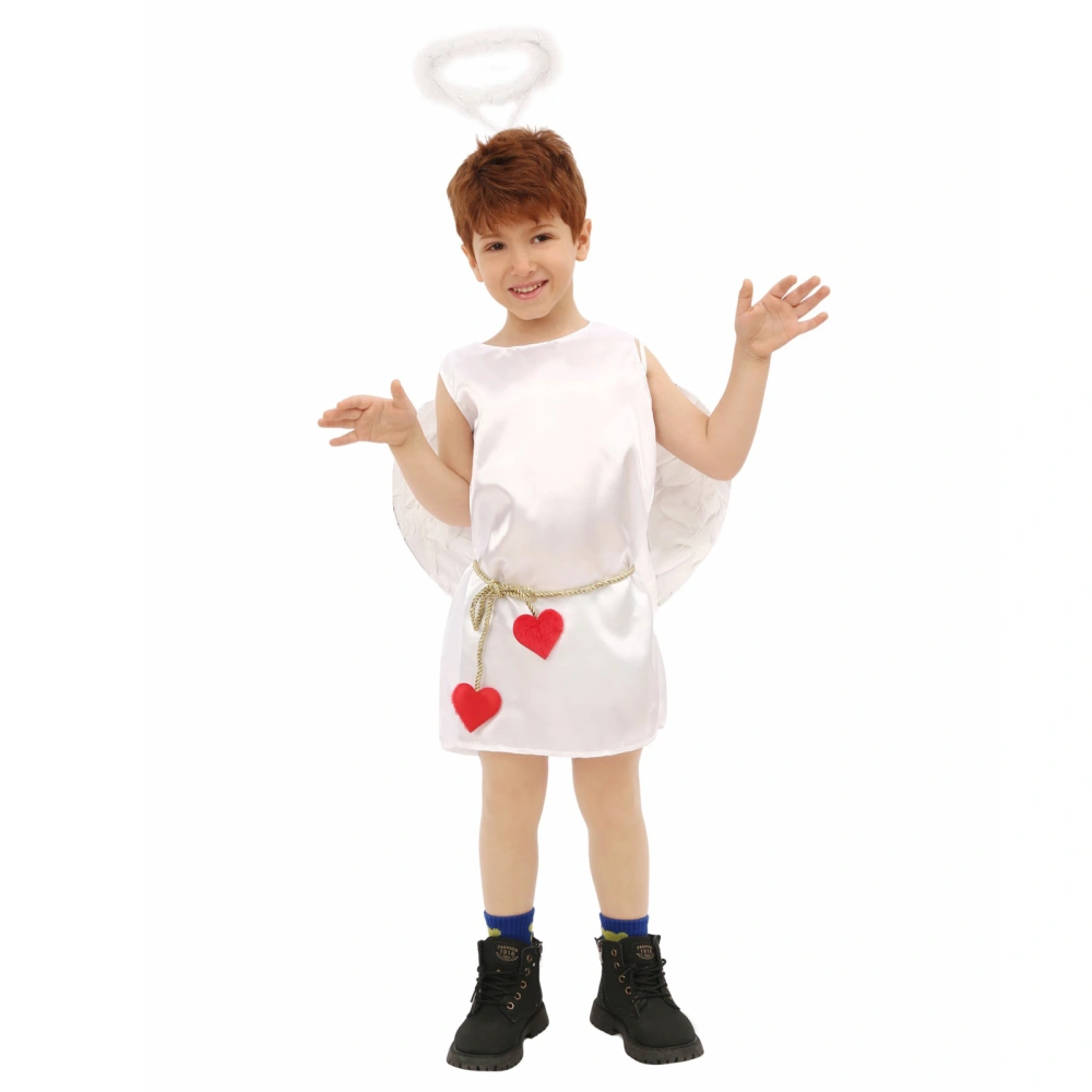 Boys Angel Costume Valentine's Day Dress Halo Headband and Angel Wing