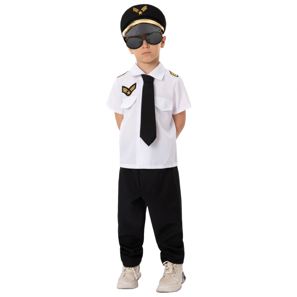 Pilot Costume for Kids Airline Captain Uniform Child Pretend Play Set