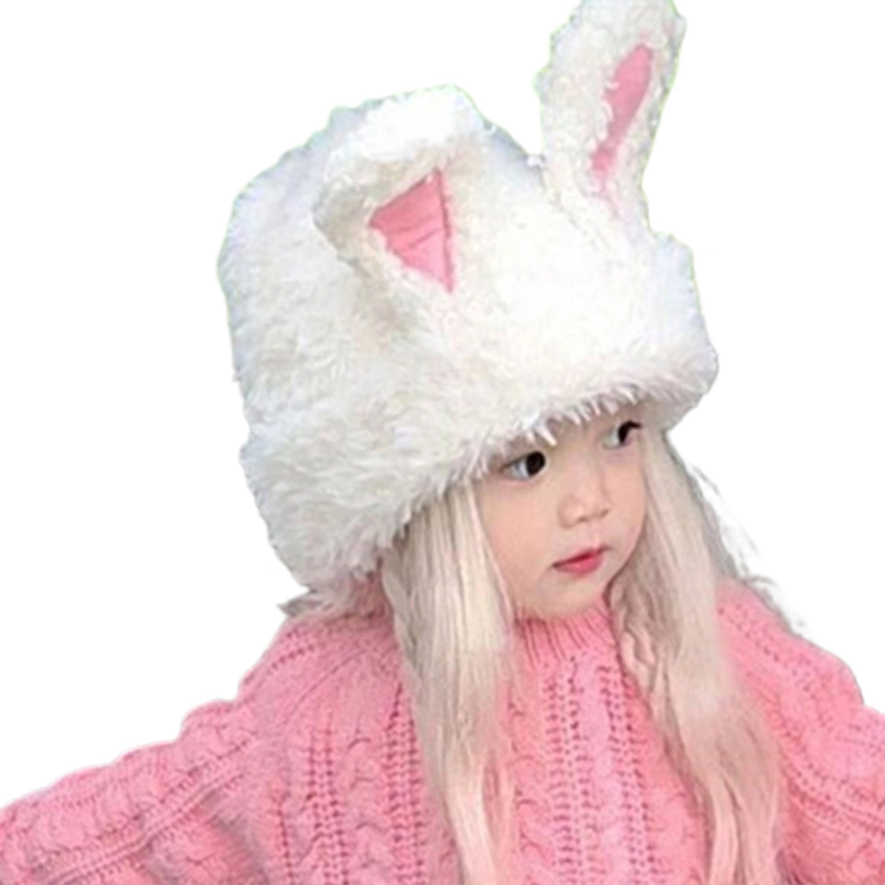 Bunny Ear Hat, Cute Soft Plush Warm Windproof Furry Hat Winter Cap