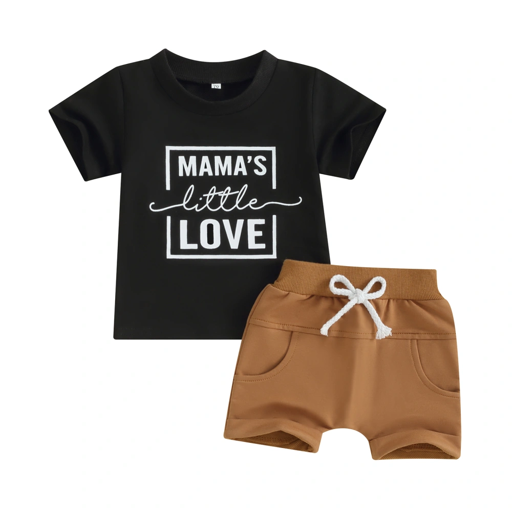 Baby Boy Summer Outfits Letter Printed T-Shirt + Pocket Shorts