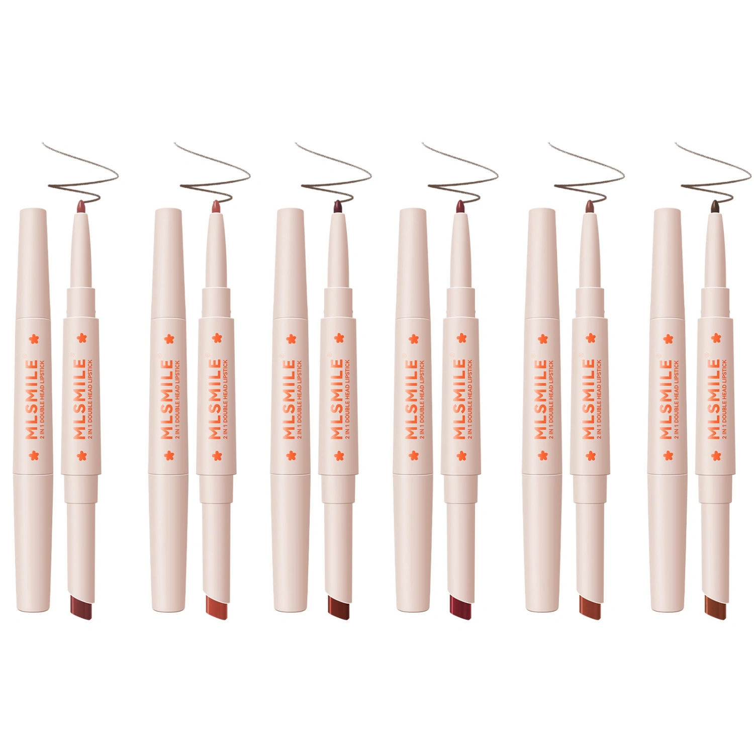 Double Ended Lip Liner Waterproof 2 in 1 Lip Liner Pencil Lipstick