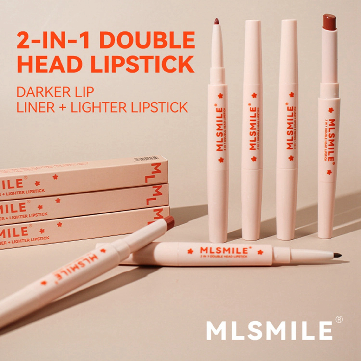 Double Ended Lip Liner Waterproof 2 in 1 Lip Liner Pencil Lipstick