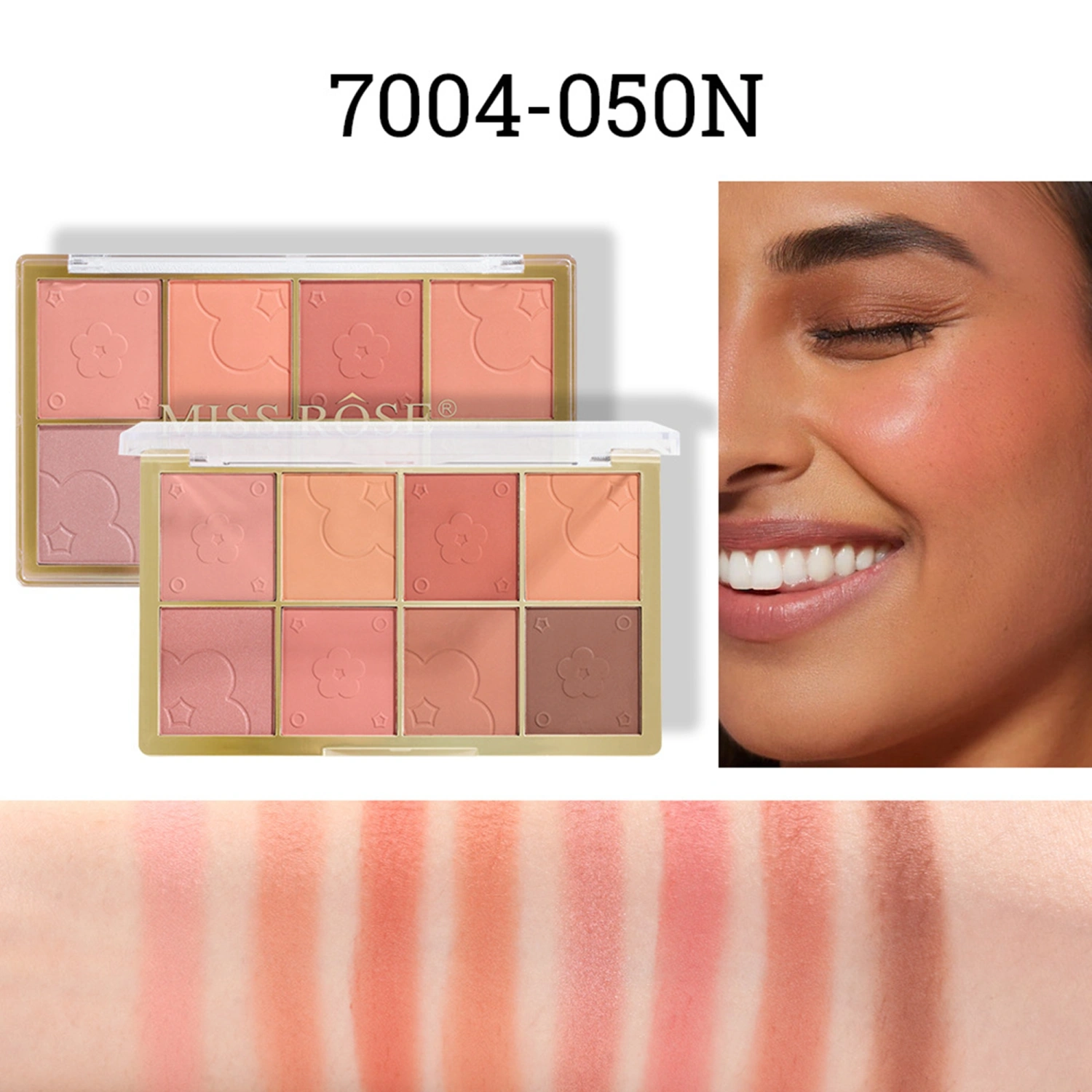 8 Colors Blush Palette, Matte Makeup Contour Highlighter Eyeshadow