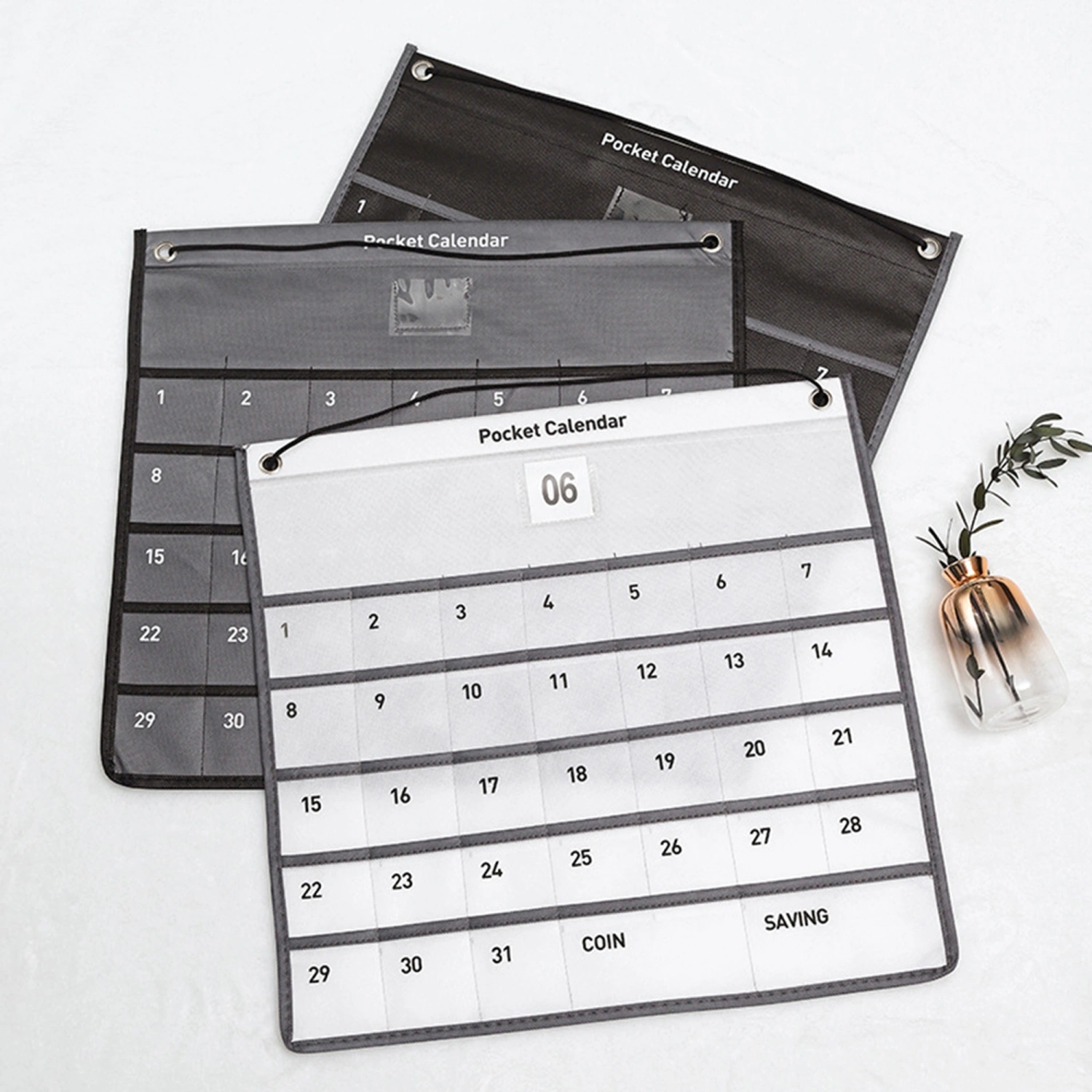 Wall Hanging Pocket Calendar Non-Woven Monthly Calendar Organizer 