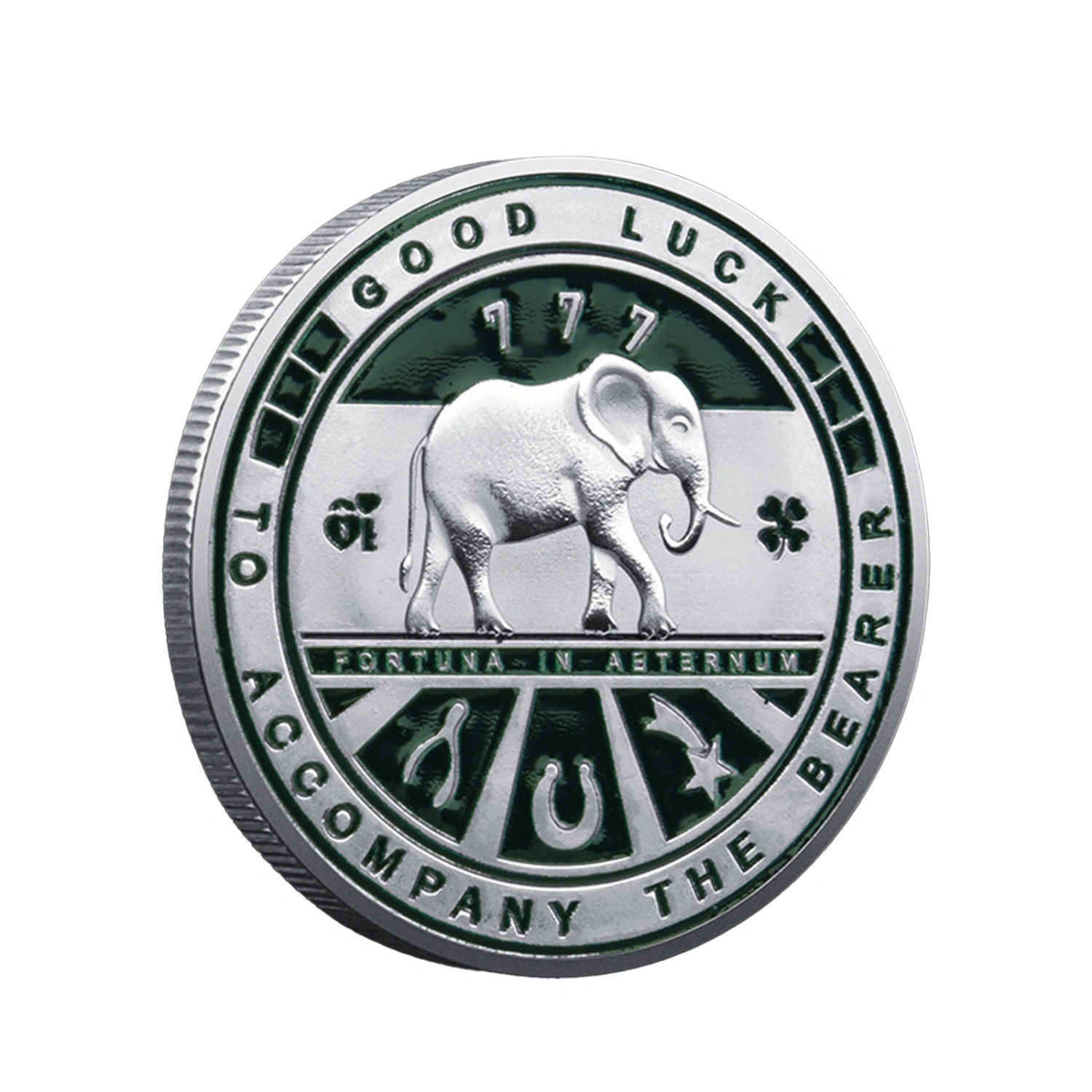 Commemorative Coin Four Leaf Clover Elephant Relief Baking Paint Coin