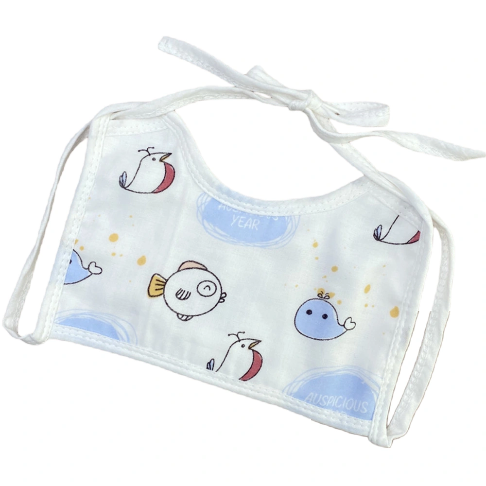 9 Layers Baby Waterproof Bib Cartoon Print Tie-Up Feeding Bibs