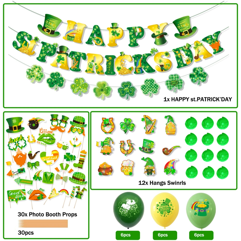 Irish Hanging Swirl Ribbon Spiral Balloons Irish Hanging Decorations 