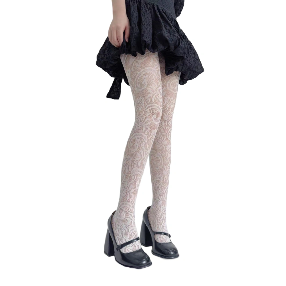 Women Floral Lace Stocking Leggings Sheer Tights Pantyhose for Dress