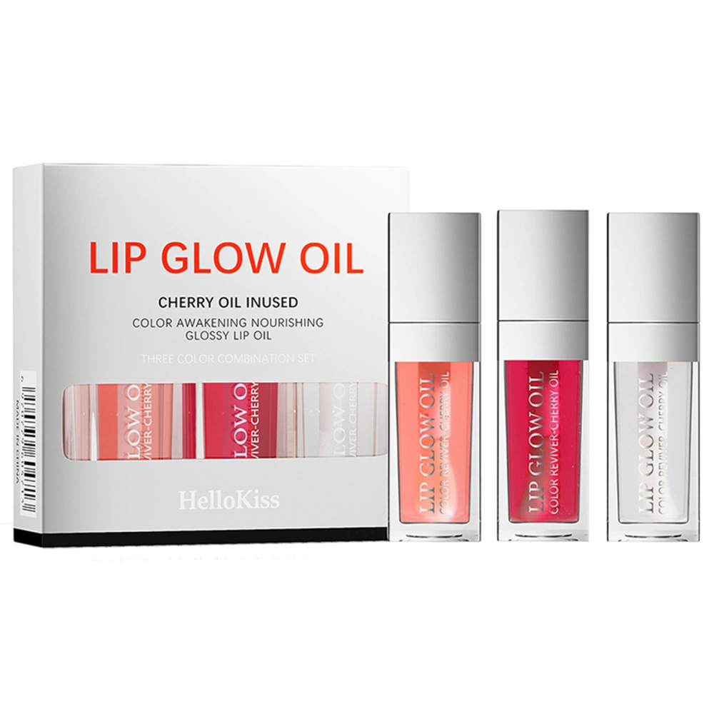 Lip Oil Gloss Set 3 Colors Moisturizing Liquid Lipstick Lip Tint 