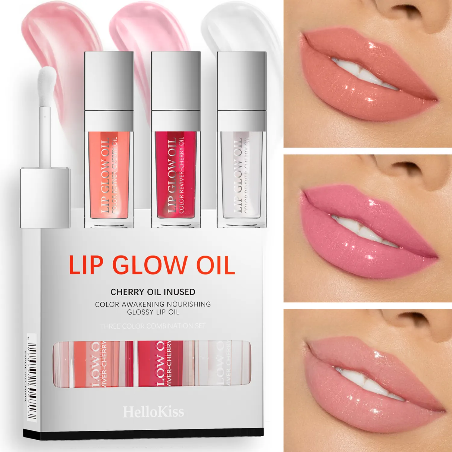 Lip Oil Gloss Set 3 Colors Moisturizing Liquid Lipstick Lip Tint 
