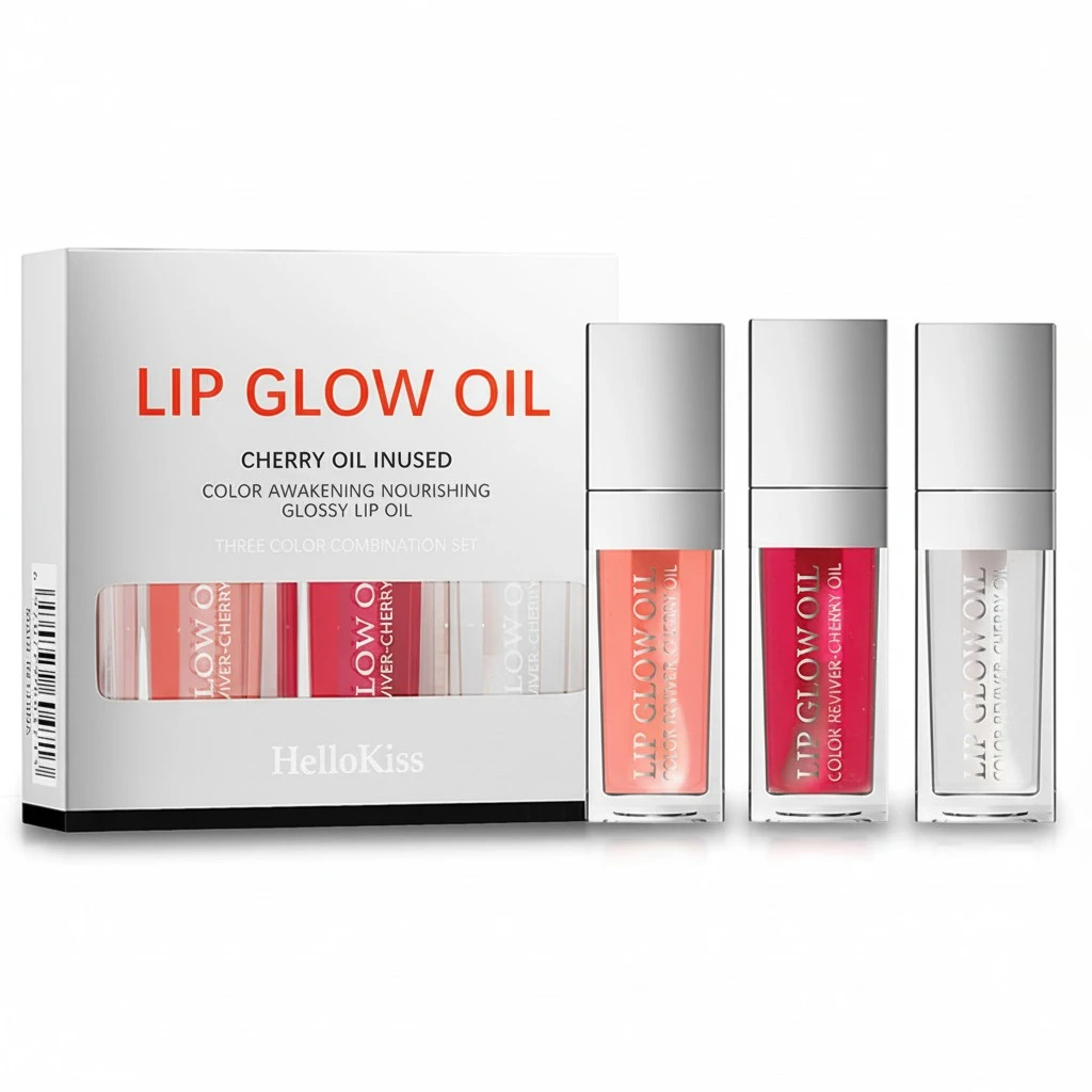 Lip Oil Gloss Set 3 Colors Moisturizing Liquid Lipstick Lip Tint 