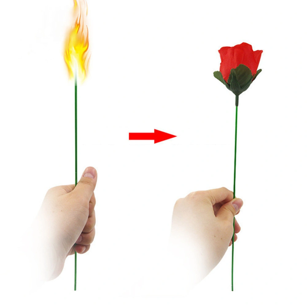 Torch to Rose Magic Trick Flame Appearing Flower Magic Props