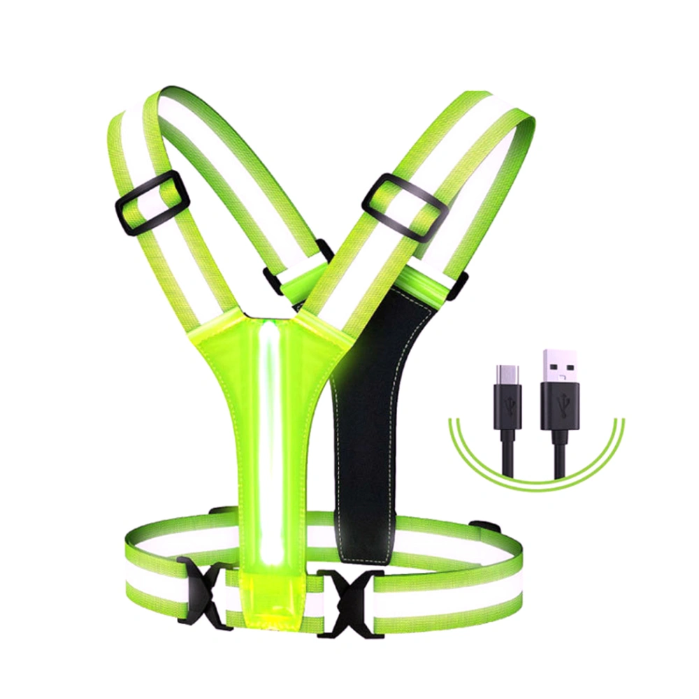 LED Reflective Vest Running Gear, USB Rechargeable Safety Vest