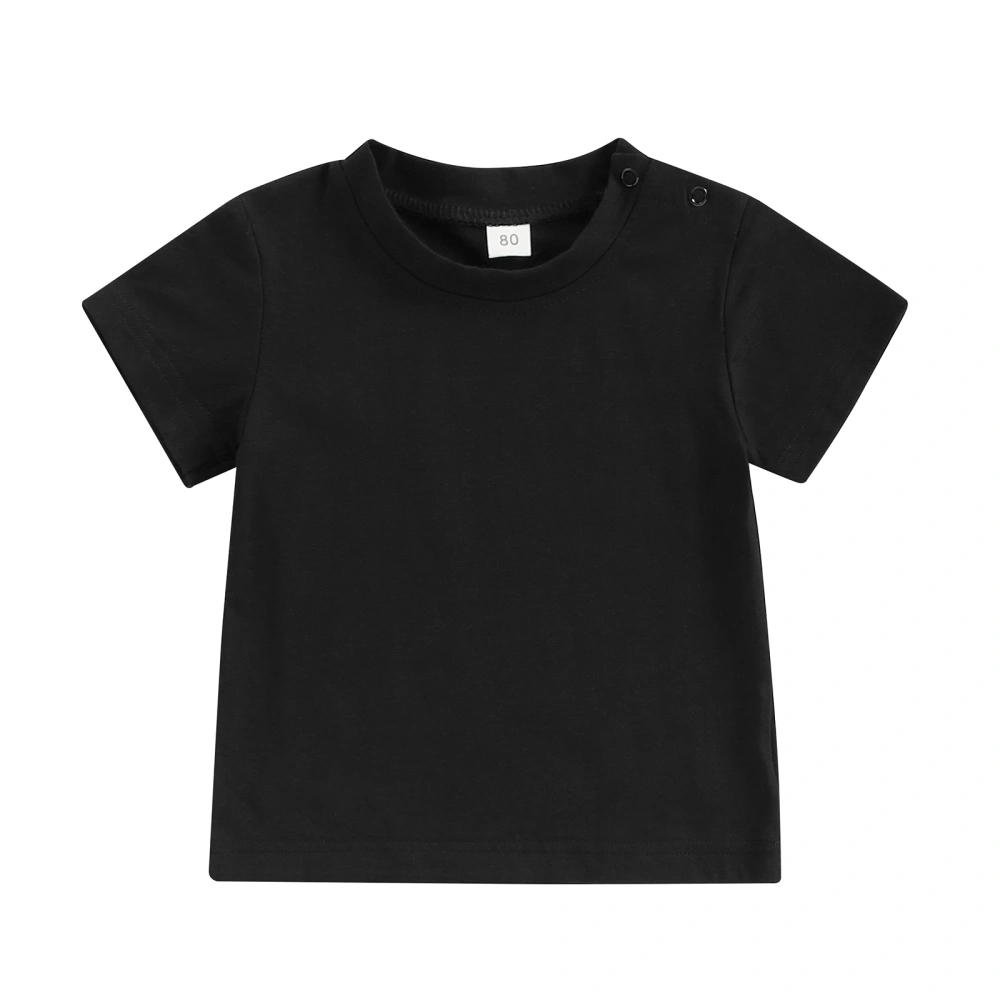 Boys T-shirt, Short Sleeve Crew Neck Solid Summer Tops Clothes