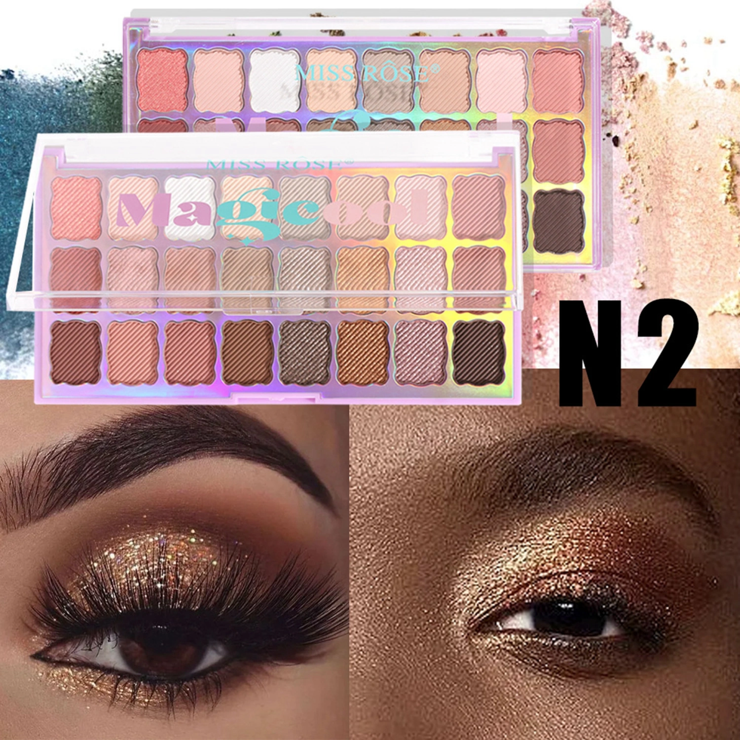 24 Colors Eyeshadow Palette, Matte Pearlescent Polarized Eyeshadow