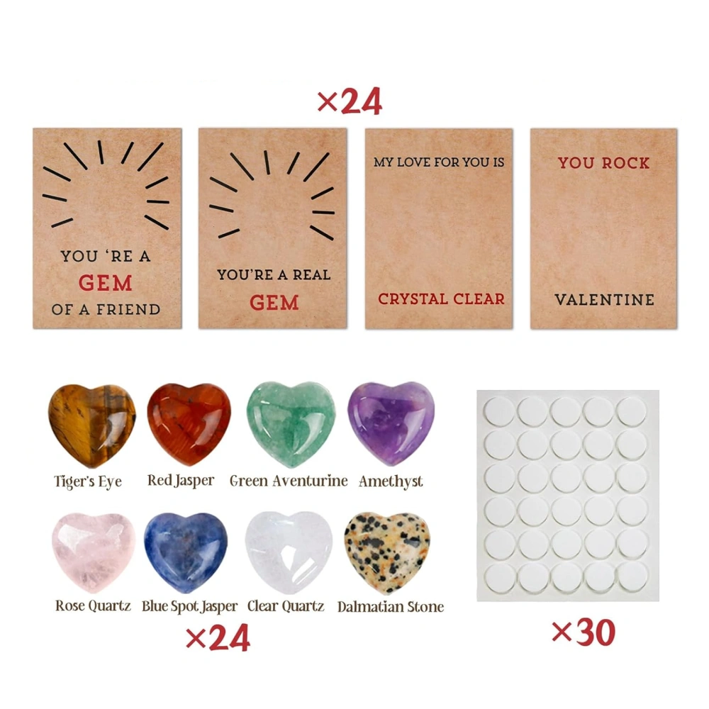 Valentine’s Day Gifts for Kids 24Pcs Cards with Heart Crystals