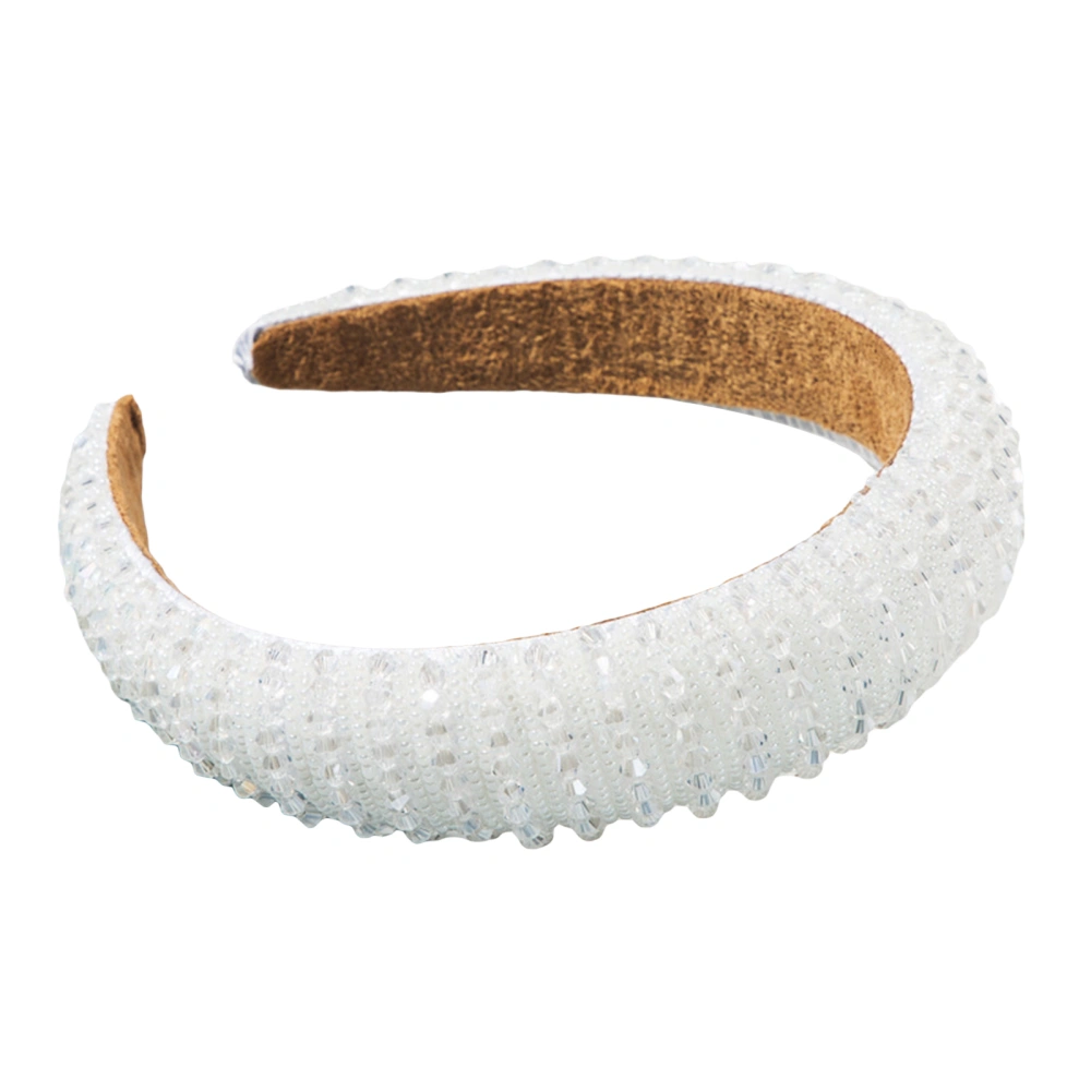 Women’s Beaded Headbands Bling Crystal Padded Headpieces Hair Hoops