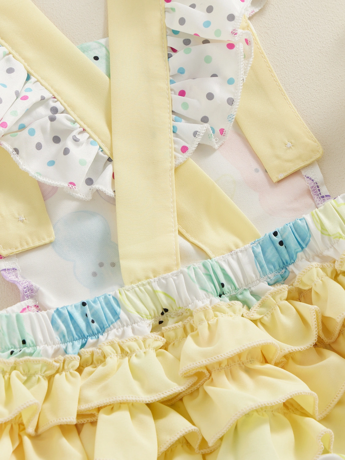 Baby Girl Ruffle Romper Summer Bunny Print Infant Jumpsuit for Newborn