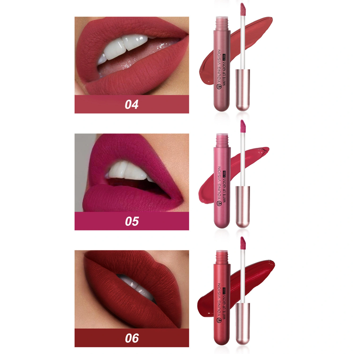 6Pcs Matte Lip Gloss Set Lipstick Long Lasting Matte Lip Stick