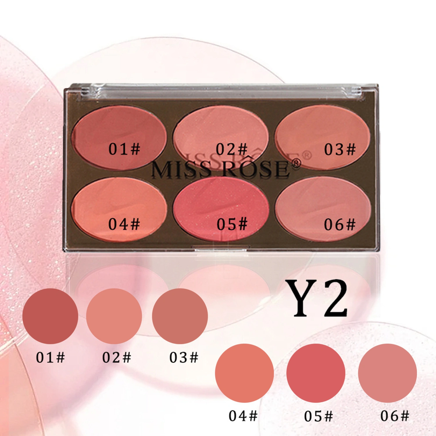 6 Colors Eyeshadow Palette, Natural Finish Matte Blush Palette