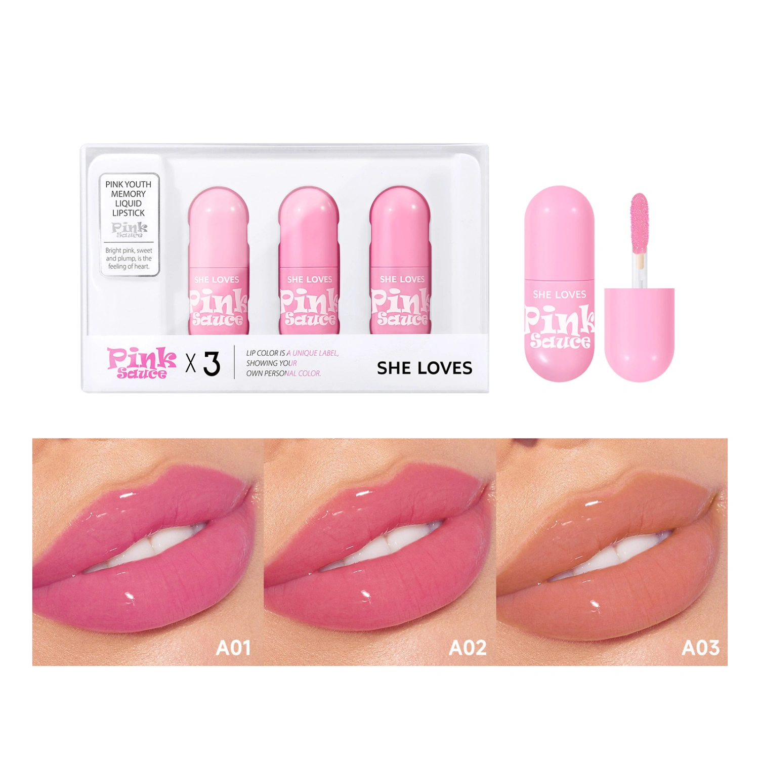 Lip Gloss Set 3 Colors Shiny Liquid Lipsticks Plumping Lip Glaze Set