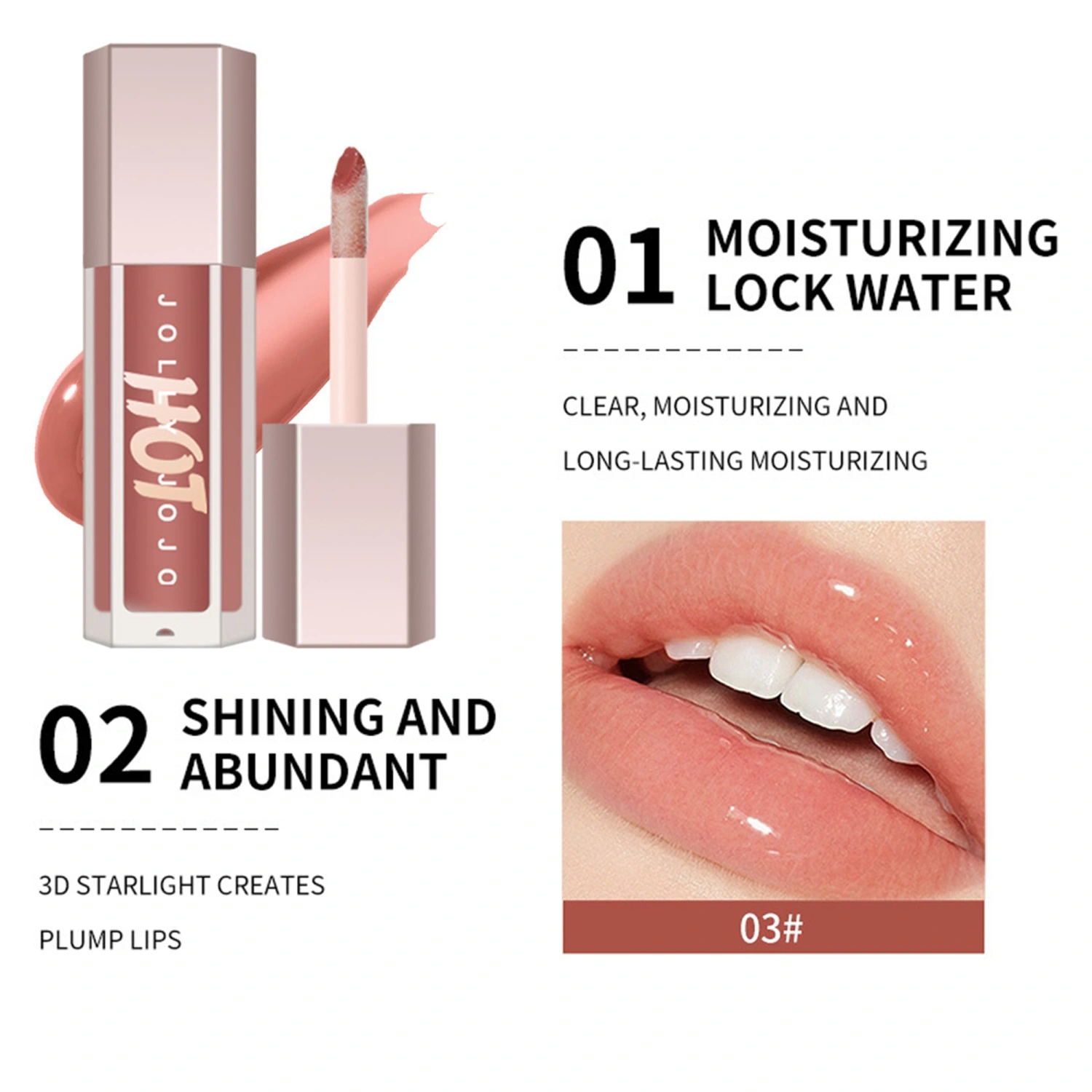 Hydrating Lip Balm, Glossy Lip Plumper, Clear Long Lasting Lipgloss