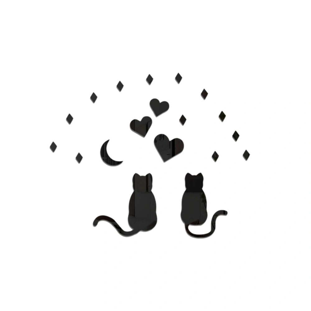 Wall Sticker Love Couple Cat 3D Sticker Decor Bedroom Wall Decal