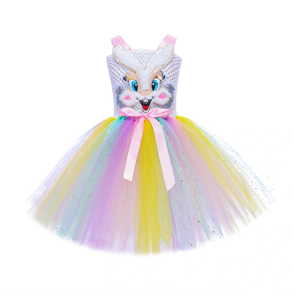 Girl’s Easter Bunny Costume, Tulle Patchwork Slip Dress Hair Hoop