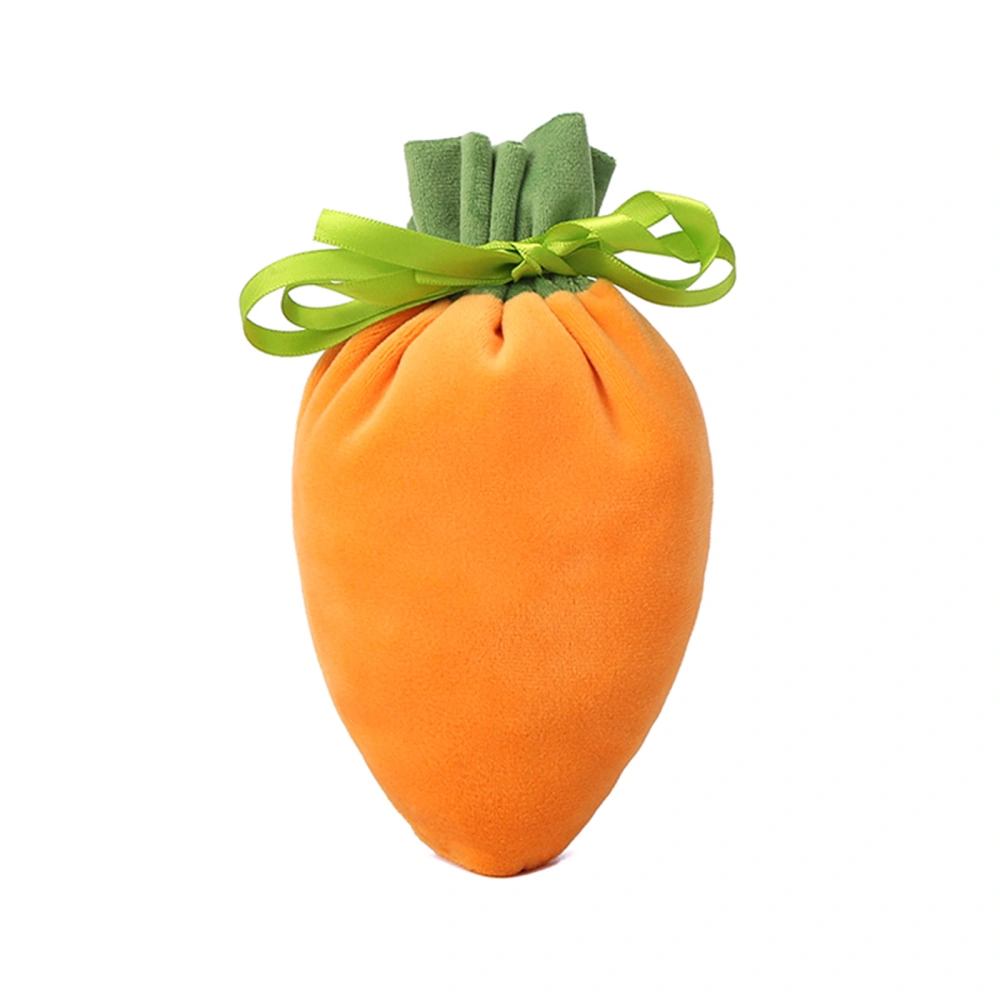 Carrot Velvet Jewelry Bag Easter Gift Bag Candy Bags with Drawstring