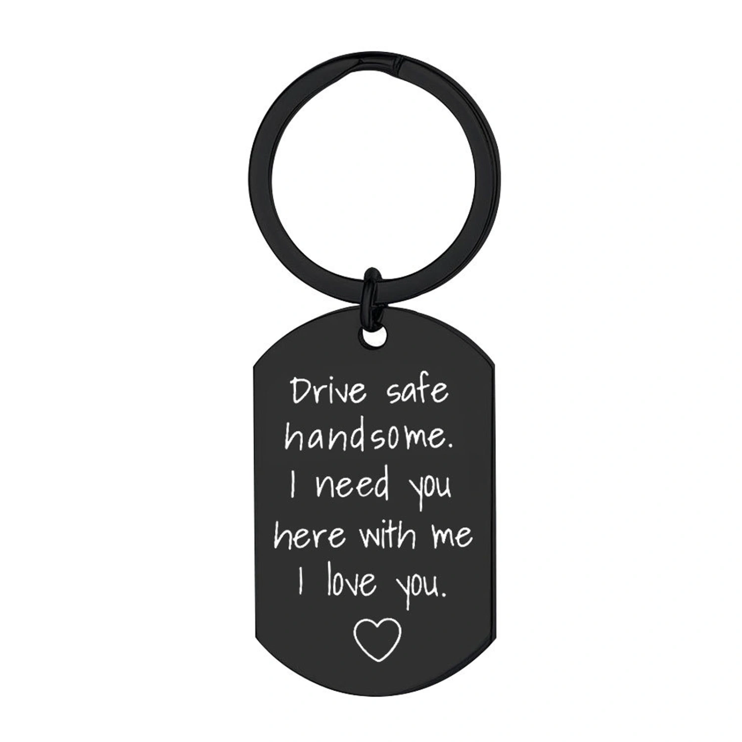 Drive Safe Keychain, Stainless Steel Portable Hanging Pendant Keyring