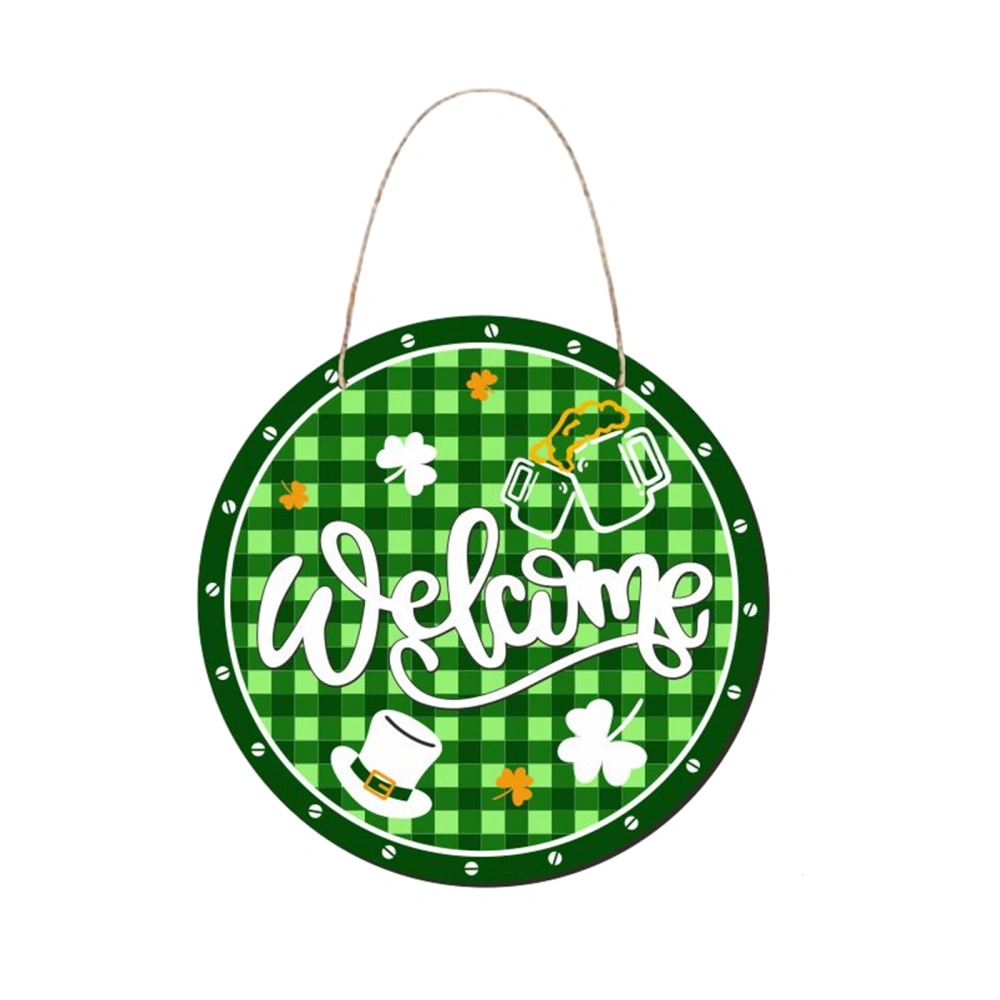 Irish Door Decor Wooden Sign Ornament Shamrock Print Indoor Decoration