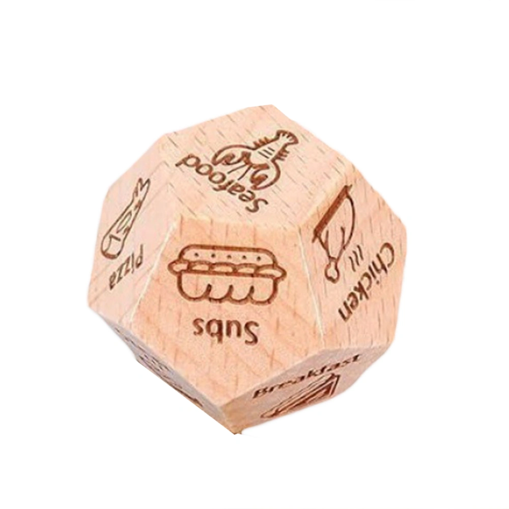 Food Dice Engraved Food Decision Dice Wooden Takeout Dinner Dice