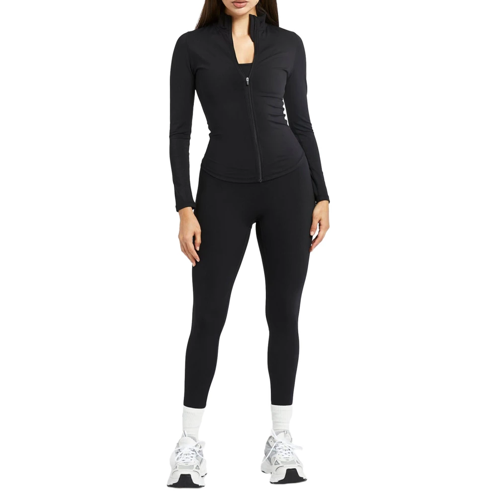 Workout Sets for Women 2 Piece Long Sleeve Zipper Tops Leggings