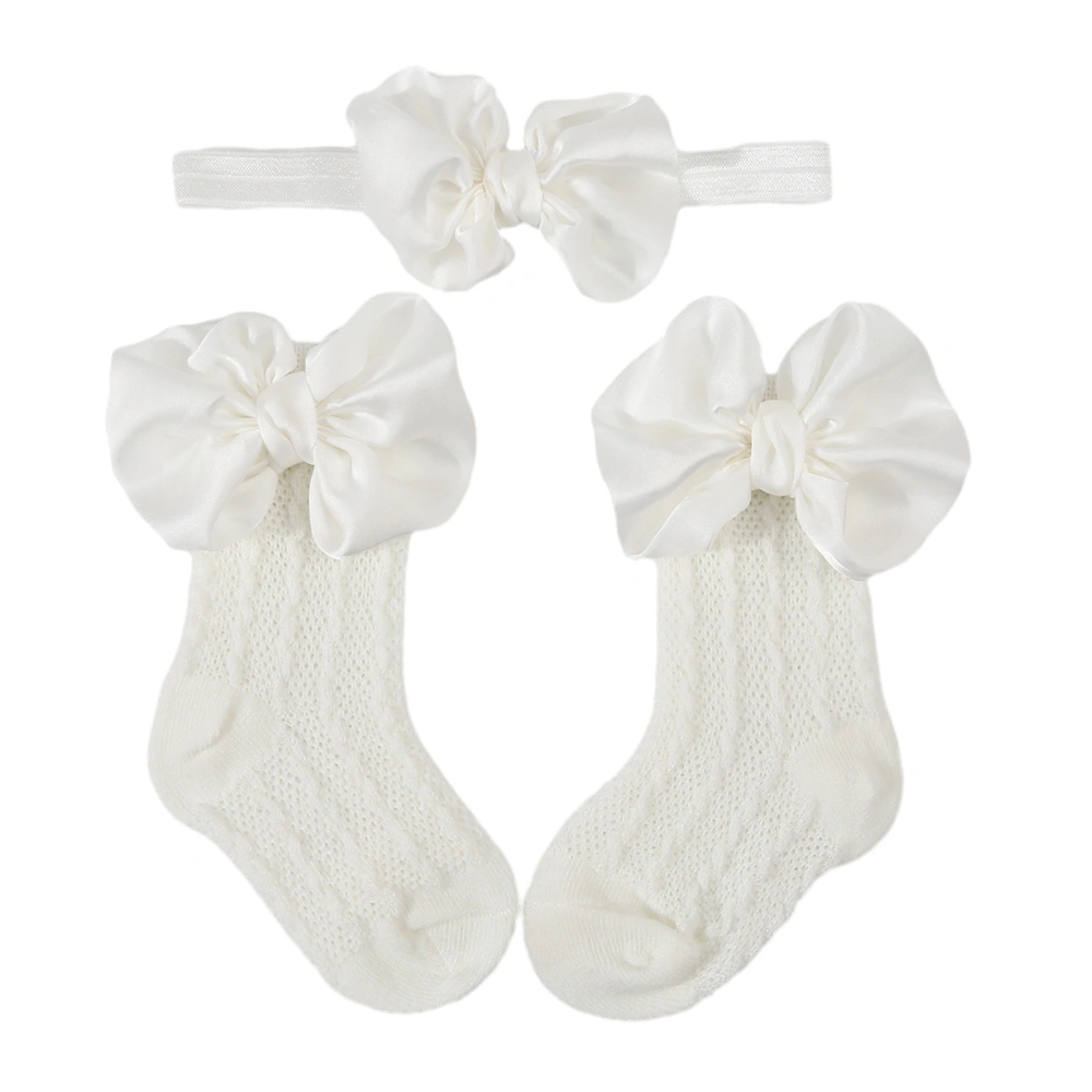 Baby Girls Dress Socks Cute Bow Princess Socks and Headband Set 