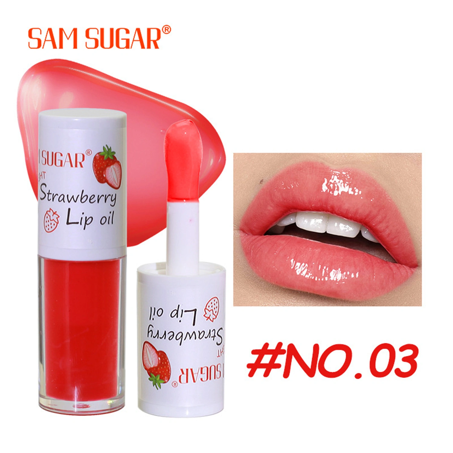 Fruit Hydrating Lip Glow Oil, Moisturizing Lip Oil Gloss, Non-Sticky