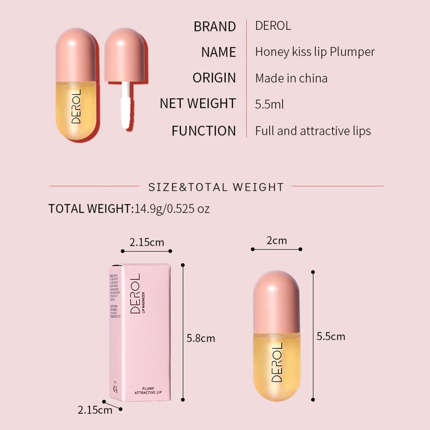 Hydrating Lip Glow Oil, Moisturizing Lip Glow Oil, Plant Lip Oil