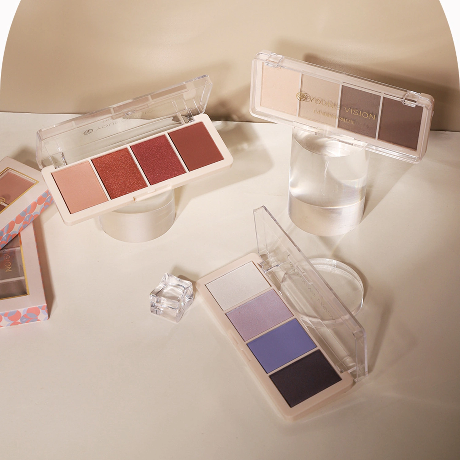 4 Colors Eyeshadow Palette Matte Pearlescent Polarized Eyeshadow