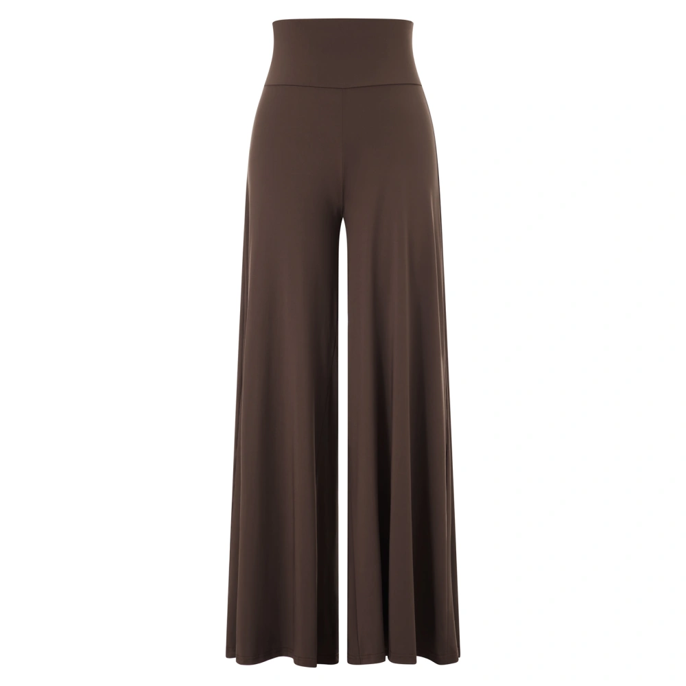 Women Wide-Leg Pants Solid Color High Waist Loose Trousers Bottoms