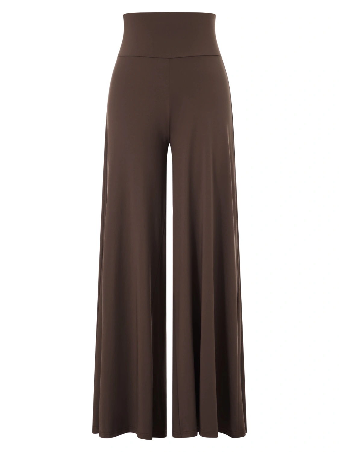 Women Wide-Leg Pants Solid Color High Waist Loose Trousers Bottoms