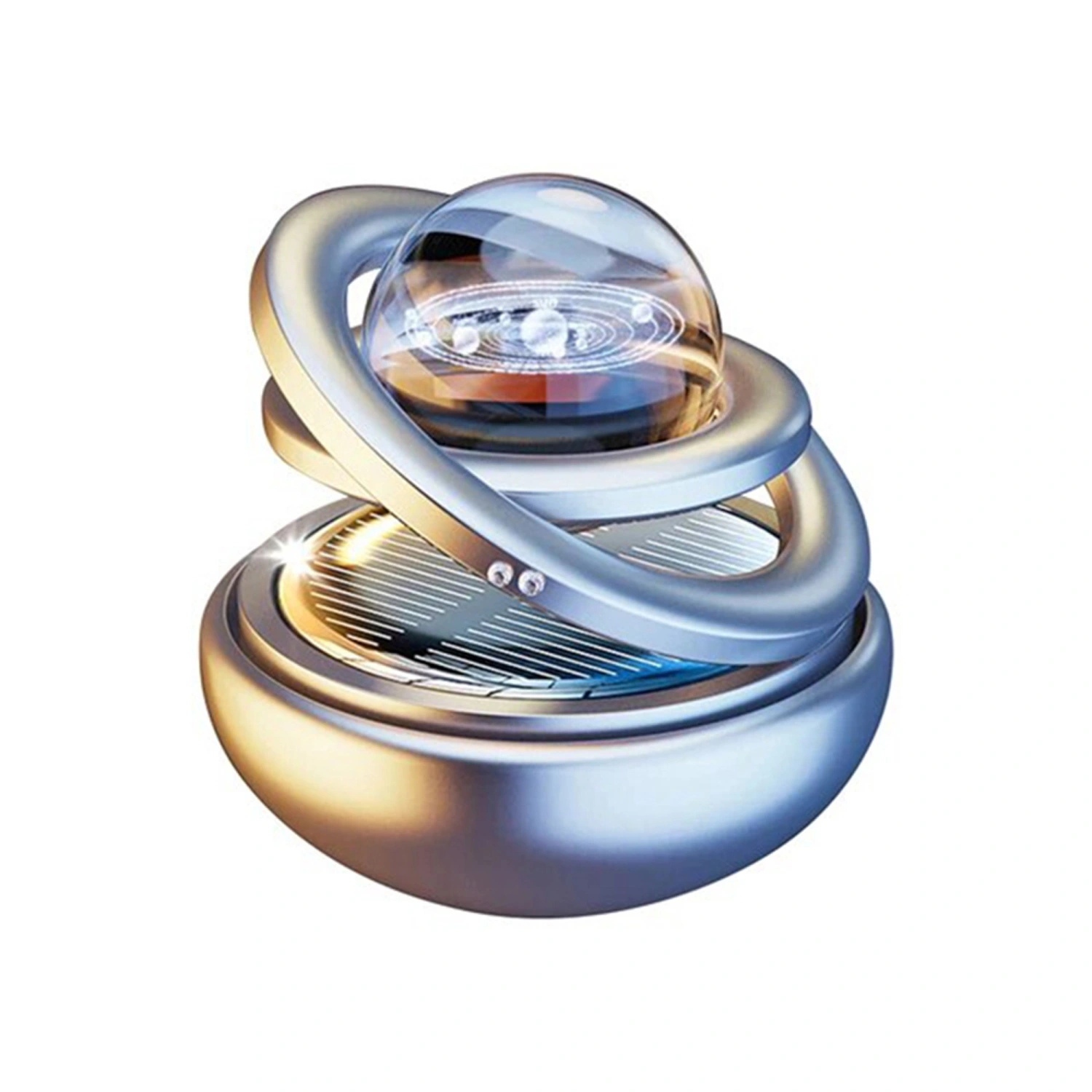Car Air Freshener Solar Rotating Aromatherapy Essential Oil Diffuser 