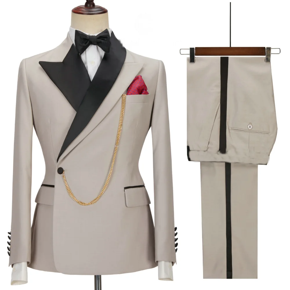 Black Business Casual Suit Groom Best Man