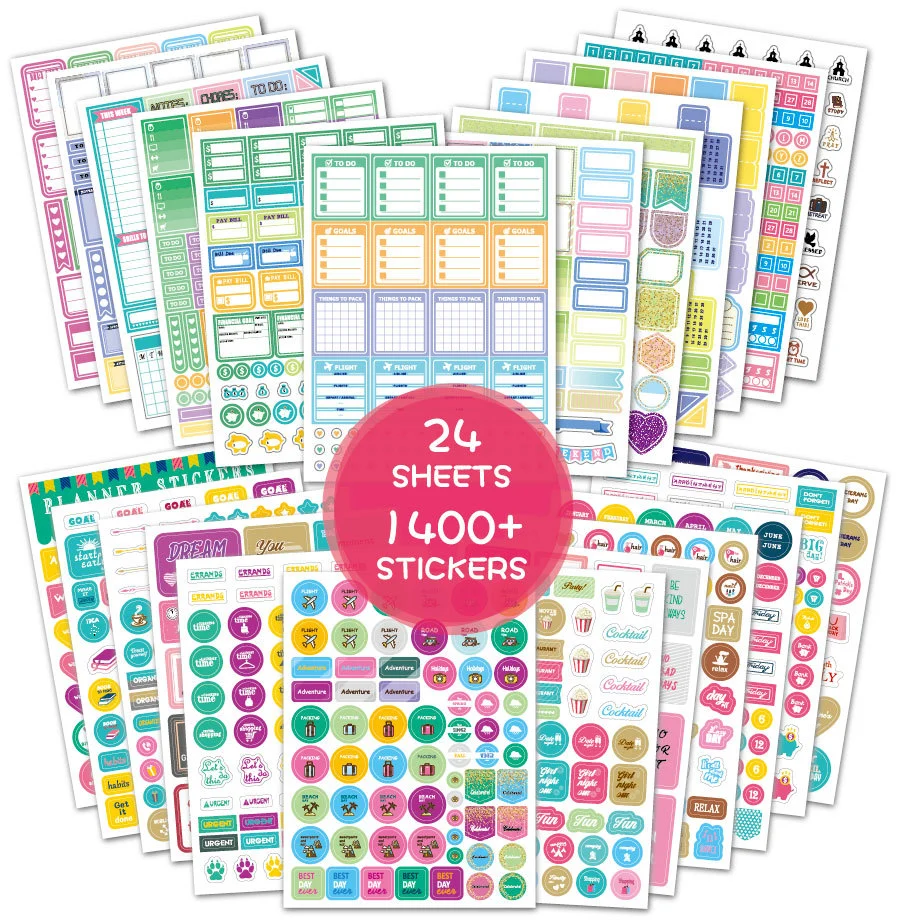 Planner Stickers Set Seasonal Monthly  Pack 12Sheets