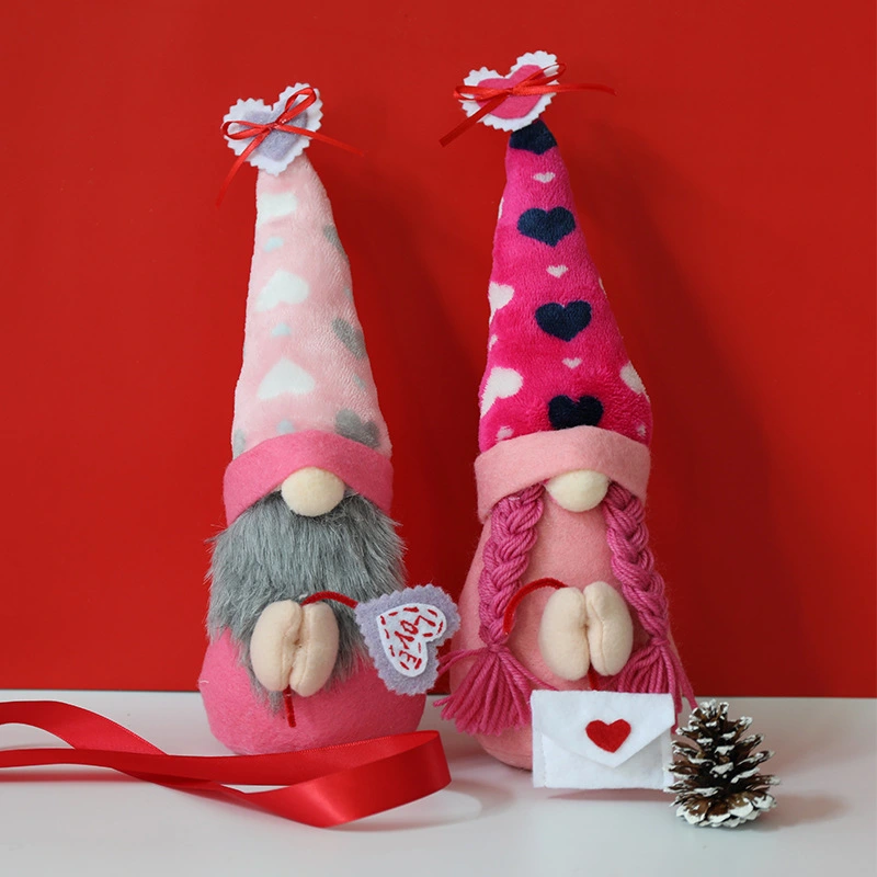 Valentine's Day Decoration Faceless Doll Love Hat Plush Doll