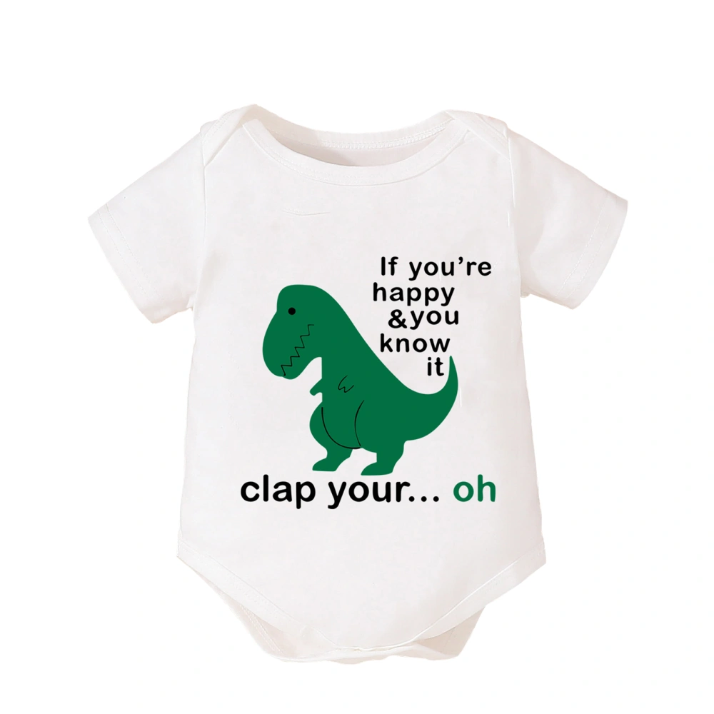 Infant Baby Jumpsuit Letter&Dinosaur Print Short Sleeve Romper 