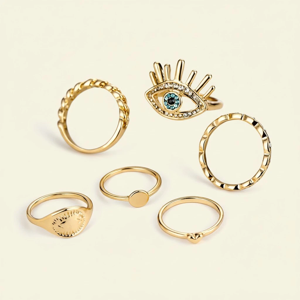 RingsEuropean And American Retro New Eye Love Ring 6-piece Set
