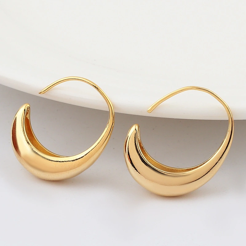 Metal C Ring Oval Women's Earrings Cool Wind