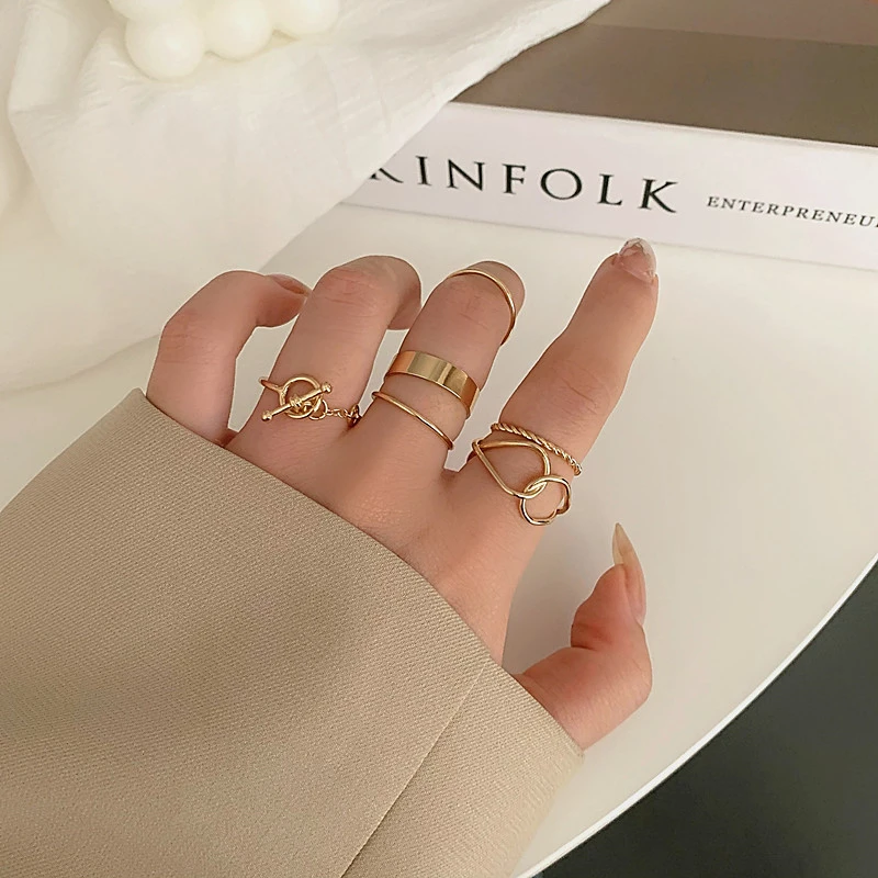 Six Piece Set Of Cool Style Niche Design Knuckle Ring