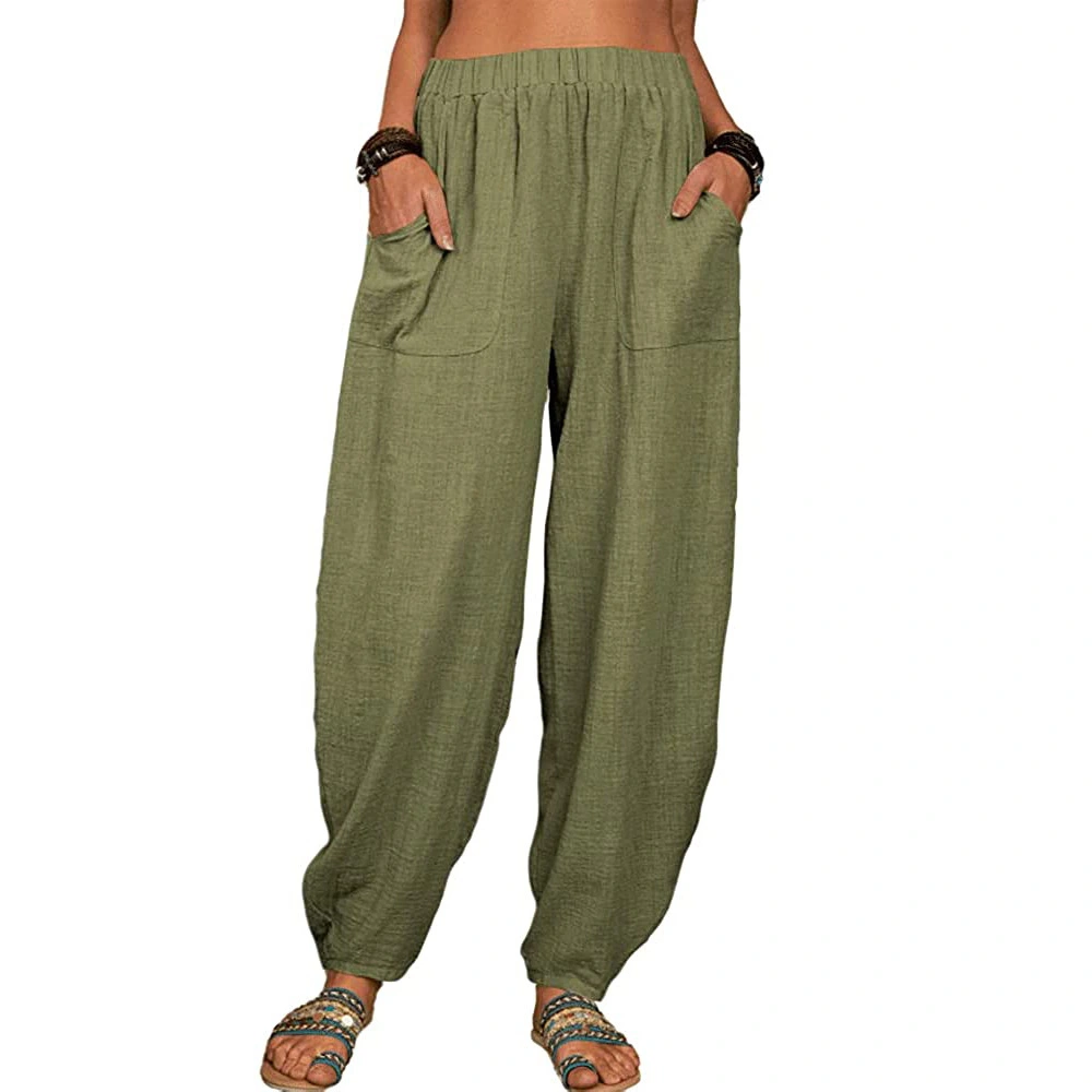 Women's Clothes Casual Pants Amazon Wish Loose Cotton And Linen Casual Pants Home Harem Trousers