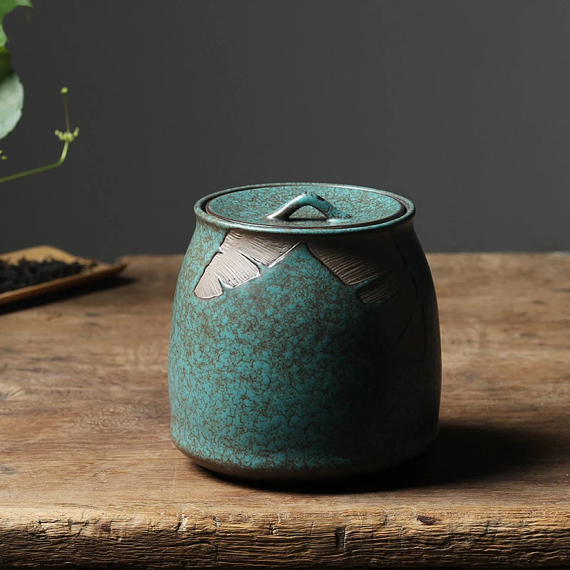 Creative Handmade Japanese Style Stoneware Tea Caddy