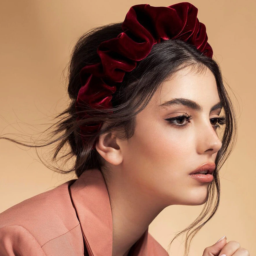 Women's Fashion Versatile Pleated Flannel Headband
